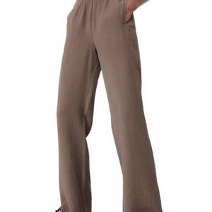 Zara Textured Wide Leg Brown Taupe Pants Size XL NWT
